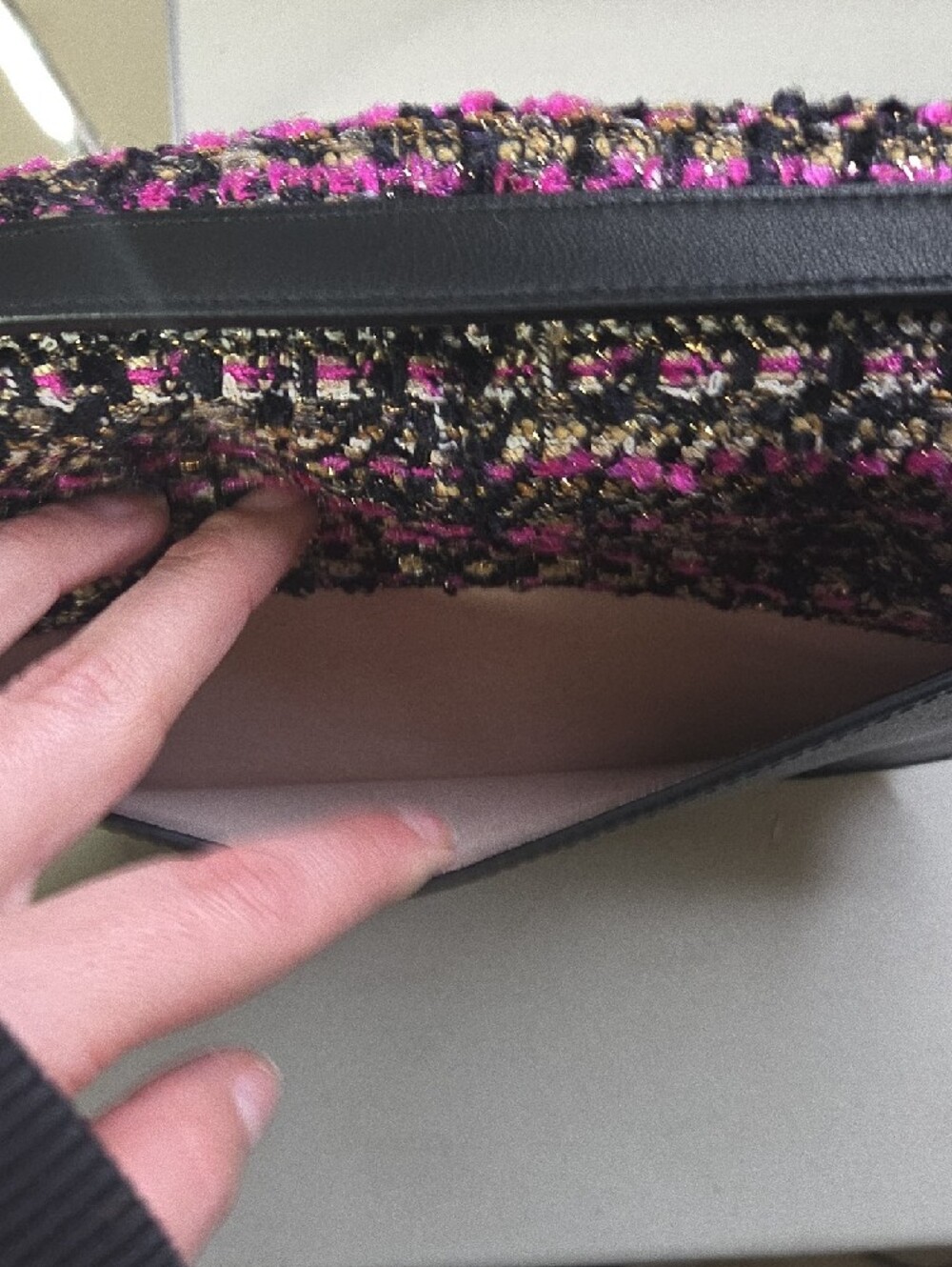 kate spade black & pink tweed crossbody bag - Picture 10 of 10